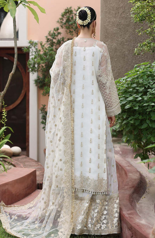 Saiyara by Imrozia Luxury Formal Embroidered Organza Unstitched 3 Piece Suit - I-236 LIYANA - IMP25SAY - White - Festive Collection