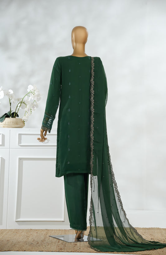 Sajni by Amna Khadija Luxury Embroidered Chiffon Stitched 3 Piece Suit - SLCP-04 - AM25SJNI - Green - Festive Collection