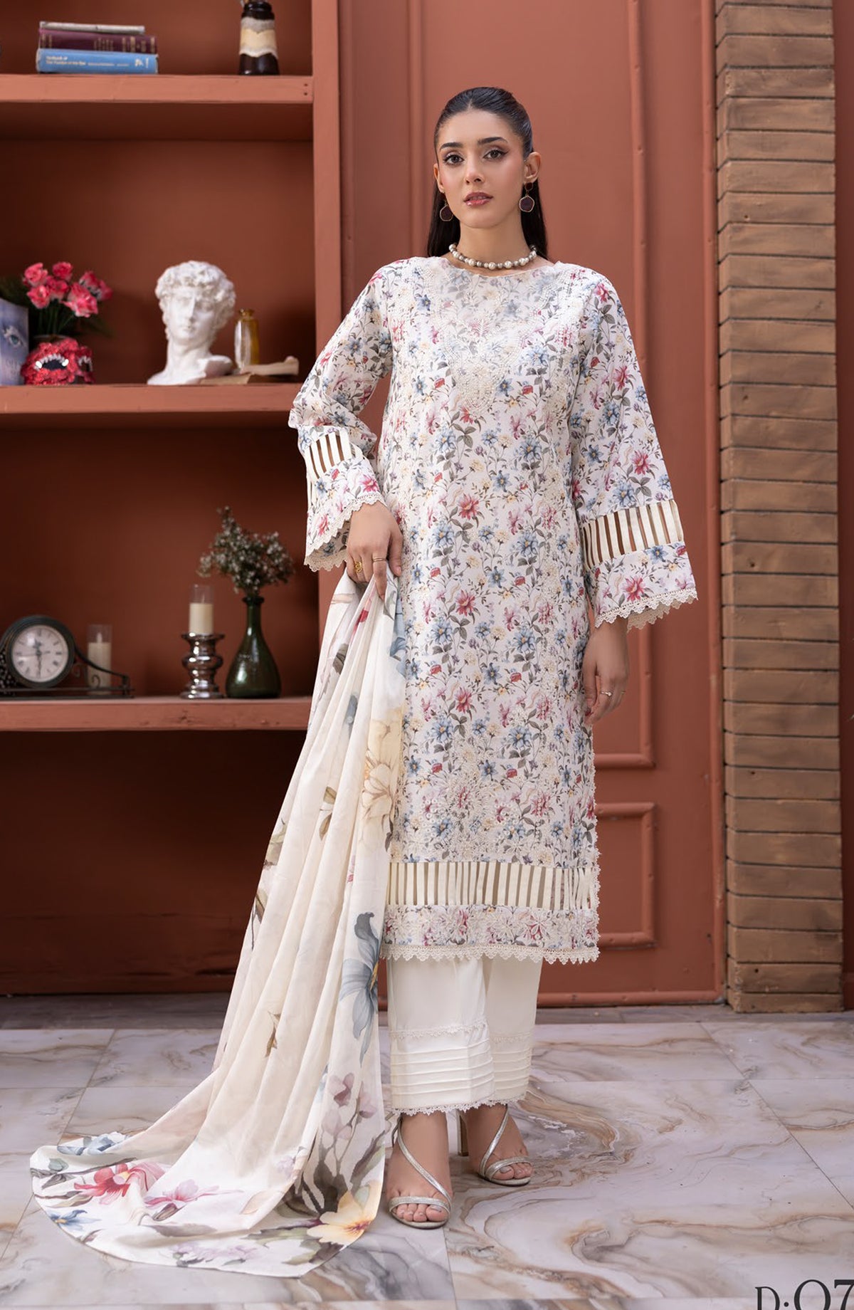Sanam Saeed Premium Embroidered Lawn Unstitched 3 Piece Suit - D-07 - SS26PRL - Multi - Summer Collection