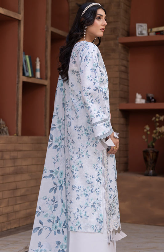 Sanam Saeed Premium Embroidered Lawn Unstitched 3 Piece Suit - D-05 - SS26PRL - Sky Blue - Summer Collection