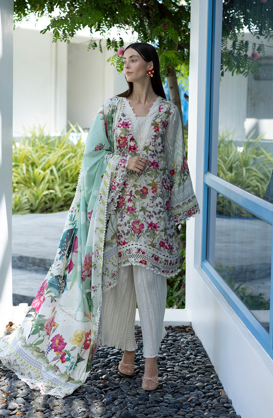 Santorini by Elaf Premium Digital Printed Lawn Unstitched 3 Piece Suit - EPN-9B CHANTILLY - EL26SNT - Fuchsia - Summer Collection