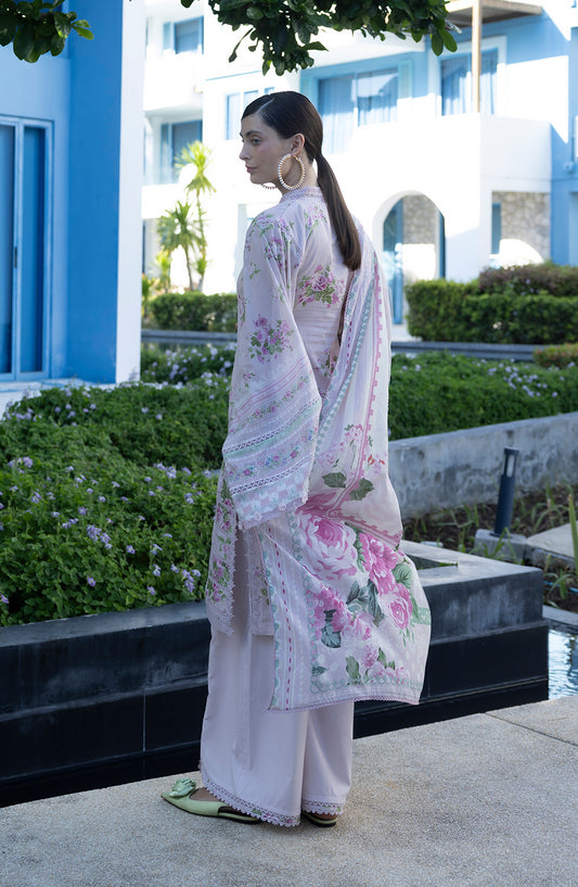 Santorini by Elaf Premium Digital Printed Lawn Unstitched 3 Piece Suit - EPN-4B DOLL ME UP - EL26SNT - Light Purple - Summer Collection