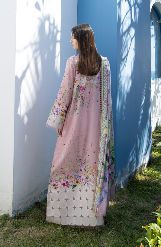 Santorini by Elaf Premium Digital Printed Lawn Unstitched 3 Piece Suit - EPN-02 ANGEL - EL26SNT - Pink - Summer Collection