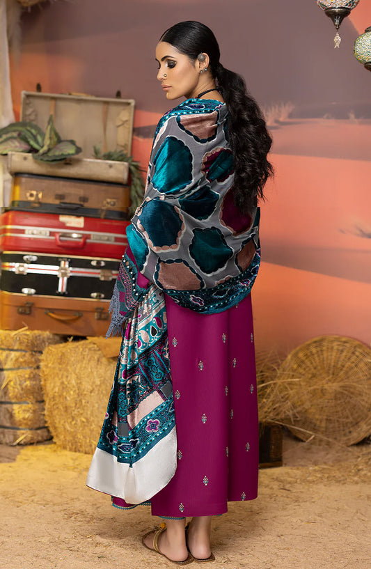 Saqqara by Bin Ilyas Embroidered Kotrai Unstitched 3 Piece Suit - 806-B - BL25SQR - Pink - Winter Collection