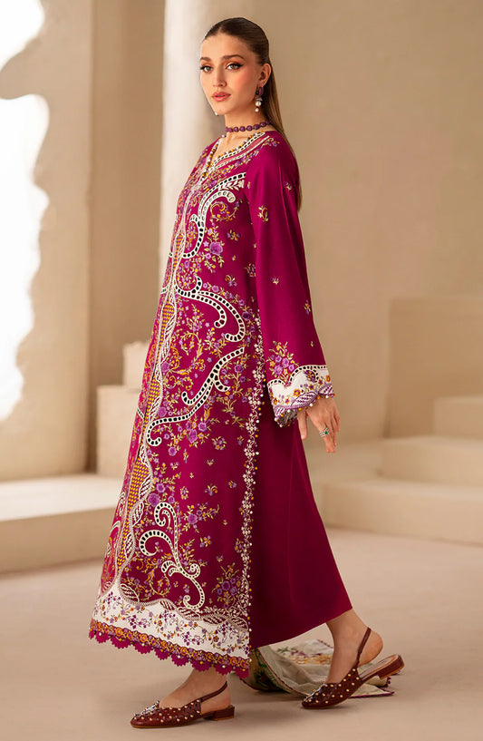 Saqqara by Bin Ilyas Embroidered Kotrai Unstitched 3 Piece Suit - 167-A - BL25SQR - Pink - Winter Collection