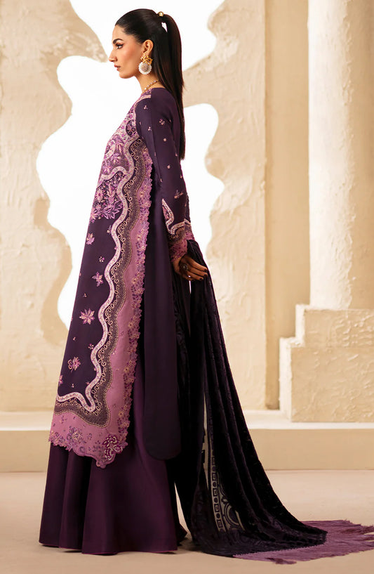 Saqqara by Bin Ilyas Embroidered Kotrai Unstitched 3 Piece Suit - 163-B - BL25SQR - Purple - Winter Collection
