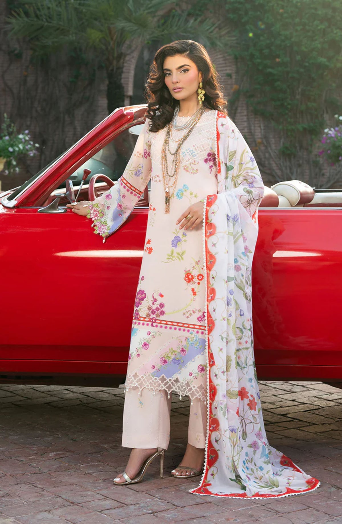 Cocktail by Sardinia Embroidered Lawn Unstitched 3 Piece Suit - D-1007 CITRUS FIZZ - SRD25CKT - Pink - Summer Collection