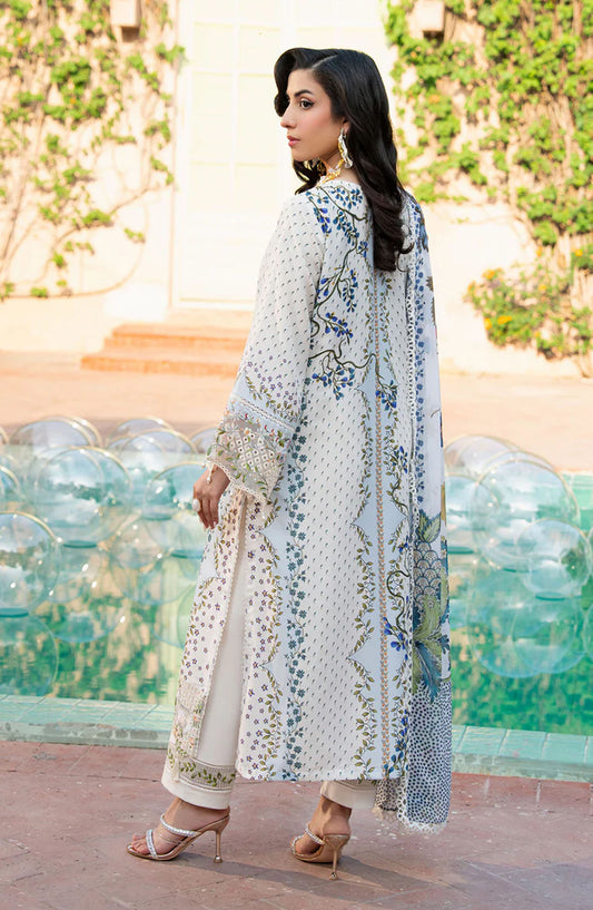 Cocktail by Sardinia Embroidered Lawn Unstitched 3 Piece Suit - D-1005 PINA COLADA - SRD25CKT - White - Summer Collection