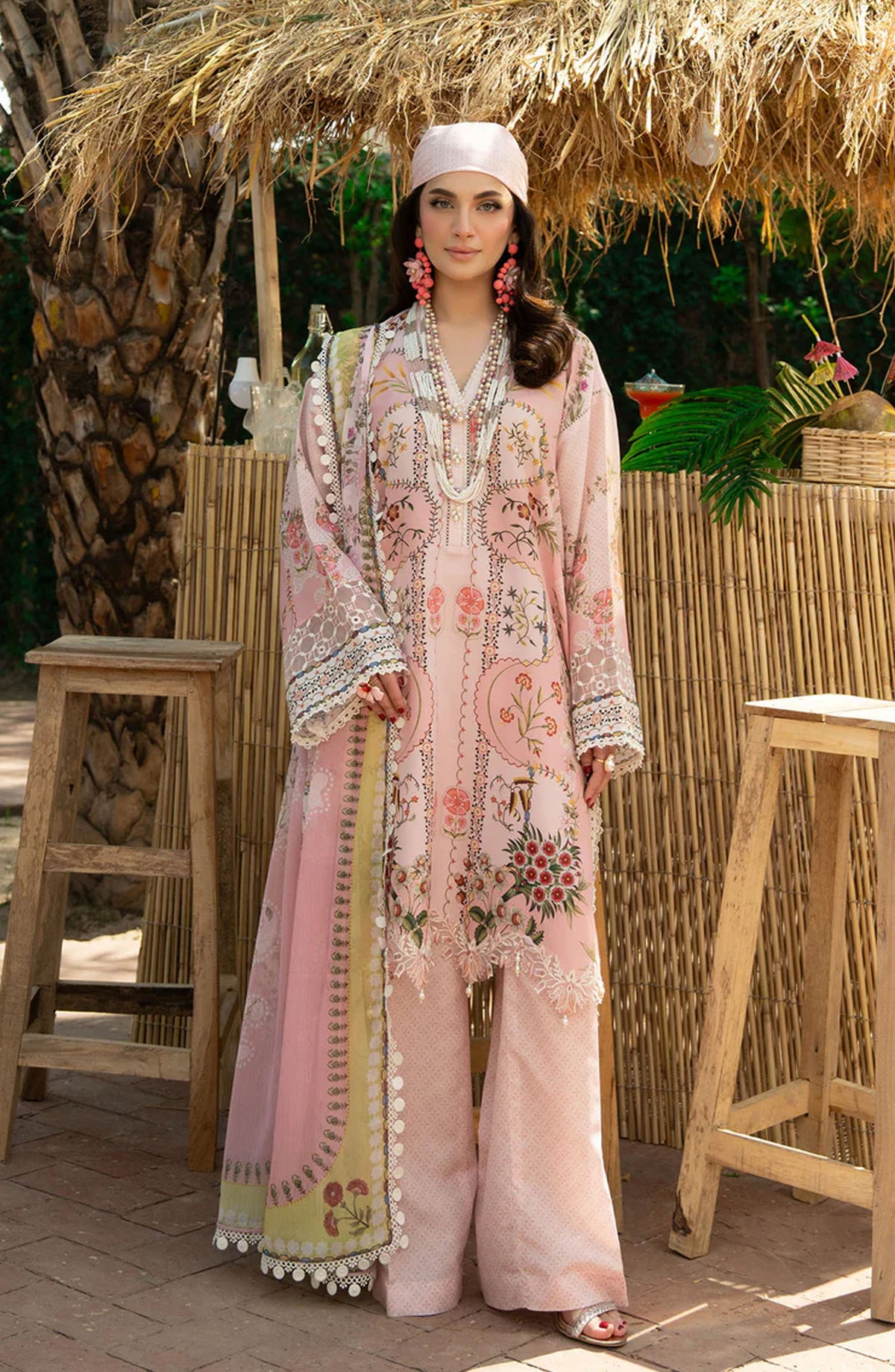 Cocktail by Sardinia Embroidered Lawn Unstitched 3 Piece Suit - D-1003 PINK PUNCH - SRD25CKT - Pink - Summer Collection