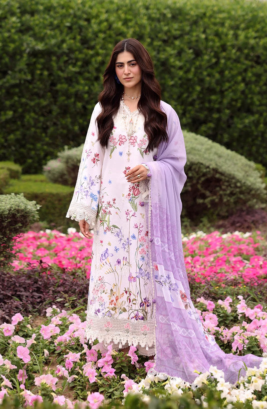 Sardinia Embroidered Lawn Unstitched 3 Piece Suit - Lavender Clouds - SRD26LW - Pink - Summer Festive Collection