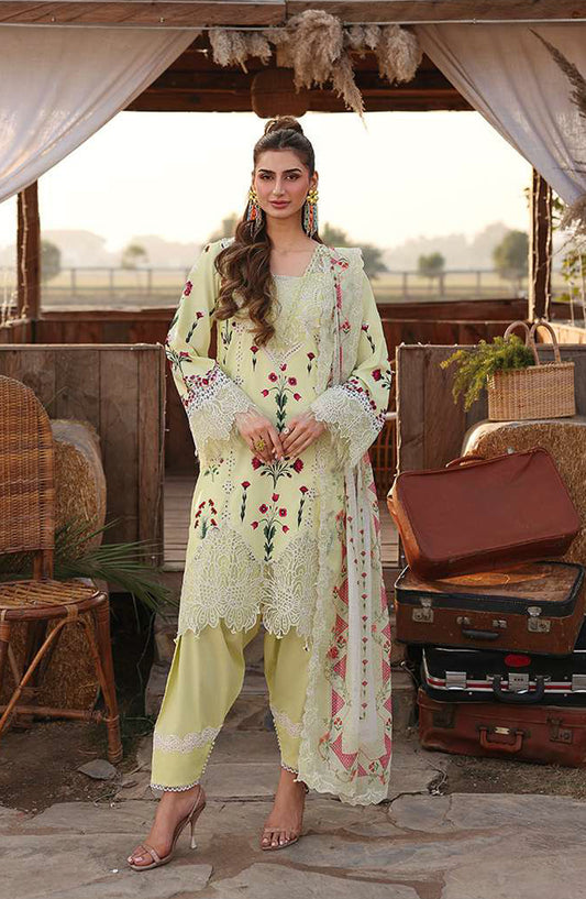 Sardinia Festive Embroidered Lawn Unstitched 3 Piece Suit - 1606-B SUNLIT - SRD26FS - Yellow - Spring Summer Collection