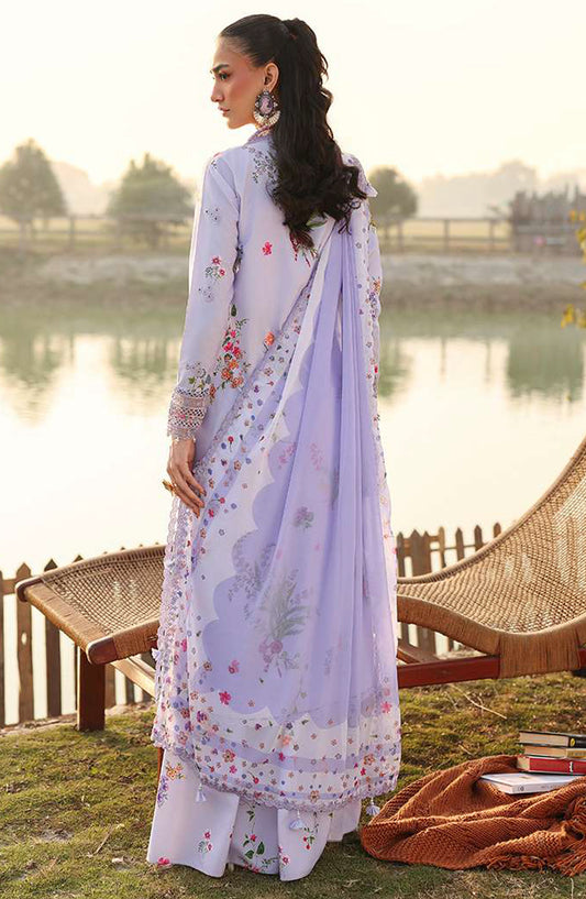 Sardinia Festive Embroidered Lawn Unstitched 3 Piece Suit - 1605-B MEADOW - SRD26FS - Purple - Spring Summer Collection