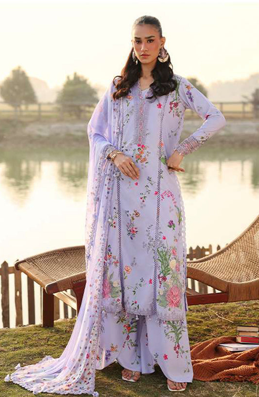 Sardinia Festive Embroidered Lawn Unstitched 3 Piece Suit - 1605-B MEADOW - SRD26FS - Purple - Spring Summer Collection