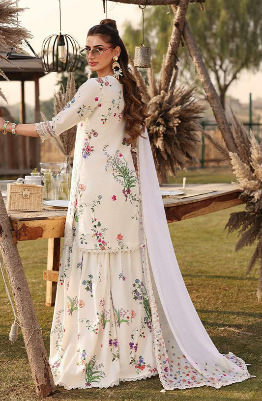 Sardinia Festive Embroidered Lawn Unstitched 3 Piece Suit - 1605-A WILD FLOWER - SRD26FS - Off White - Spring Summer Collection