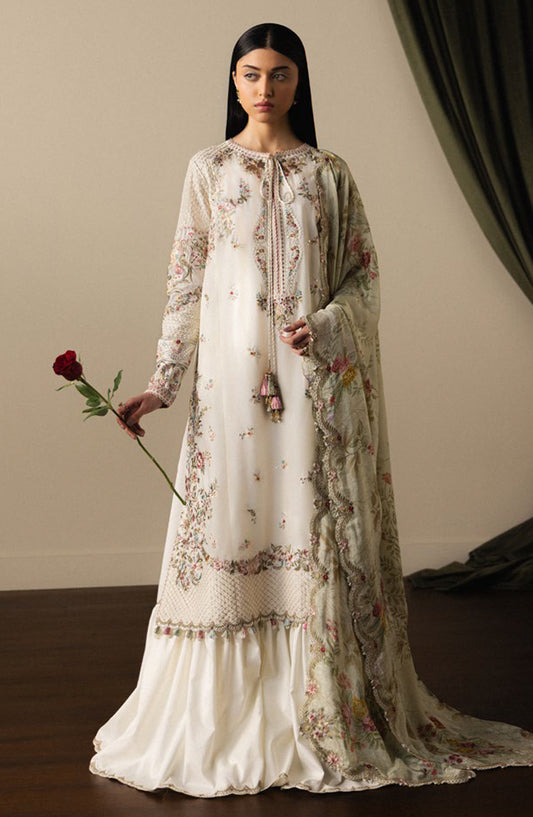 Satori by Zara Shahjahan Embroidered Lawn Unstitched 3 Piece Suit - SHIORI-D5 - ZS26ST - White - Luxury Summer Collection
