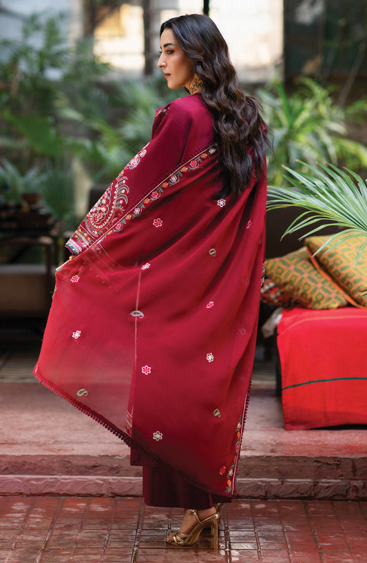 Satrangi by Mahnur Embroidered Lawn Unstitched 3 Piece Suit - S-06 - MH26ST - Pink - Summer Collection