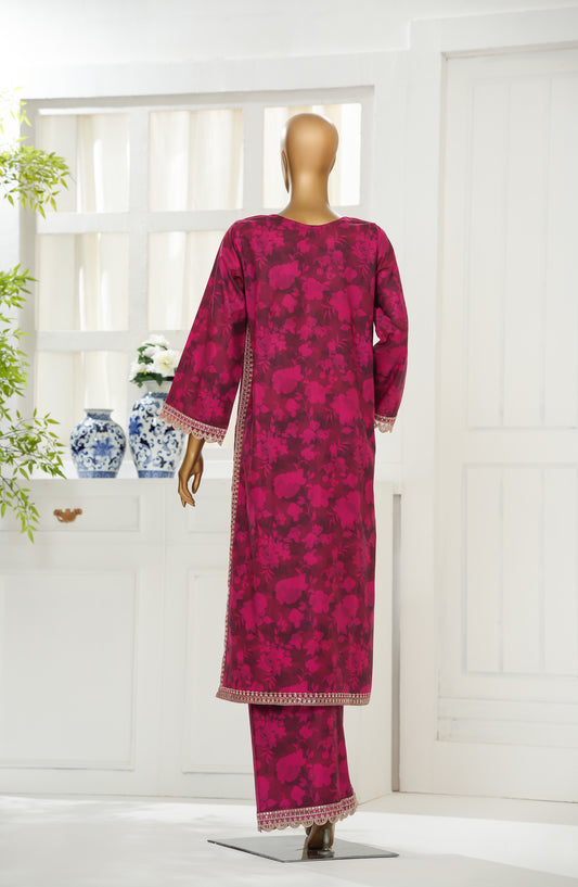 Sehar Zaira by Amna Khadija Printed & Embroidered Cotton Cambric Stitched Co ord Sets - SZCS-01 - AM25ZAI - Maroon - Luxury Collection