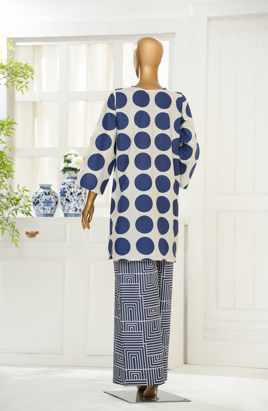 Sehar Zaira by Amna Khadija Printed Cotton Cambric Stitched Co ord Sets - SZCS-04 - AM25ZAI - Blue - Luxury Collection