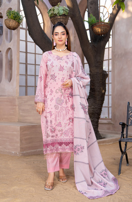 Sehar by Riaz Arts Embroidered Lawn Unstitched 3 Piece Suit - D-03 - RA26SHR - Pink - Summer Collection