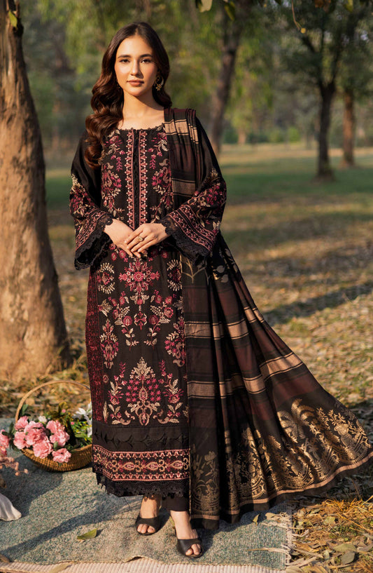 Selene by Johra Embroidered Winter Fabric Unstitched 3 Piece Suit - JH-983 - JH25SLEN - Black - Winter Collection