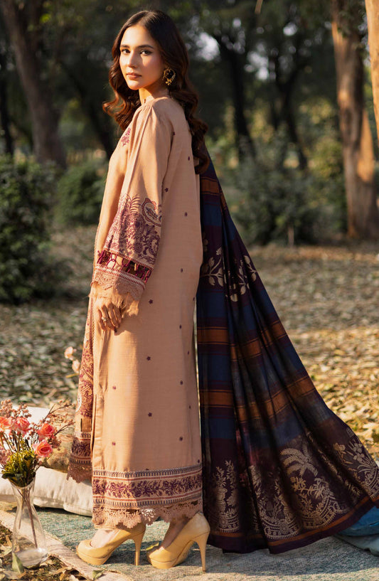 Selene by Johra Embroidered Winter Fabric Unstitched 3 Piece Suit - JH-982 - JH25SLEN - Beige - Winter Collection