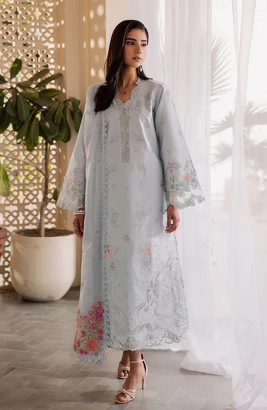 Selene by RajBari Premium Embroidered Lawn Unstitched 3 Piece Suit - Zeen - RJB26SL - Blue - Festive Collection