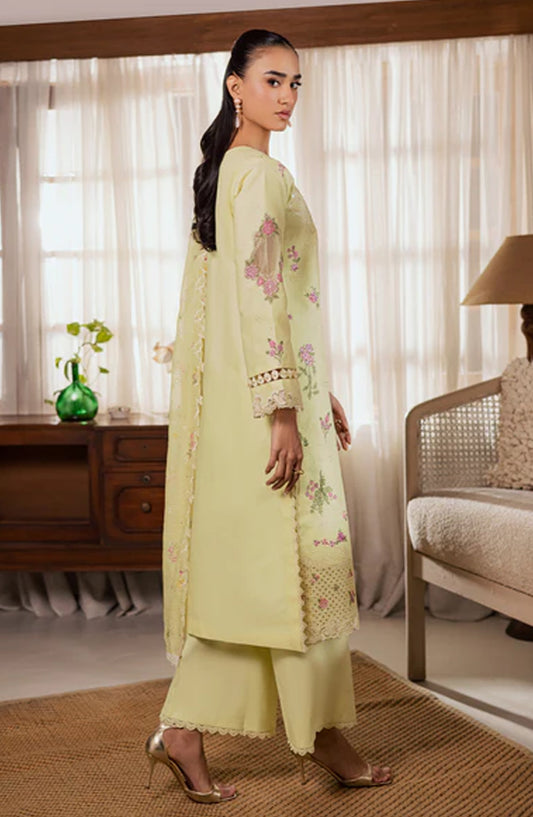 Selene by RajBari Premium Embroidered Lawn Unstitched 3 Piece Suit - Zarif - RJB26SL - Lemon - Festive Collection