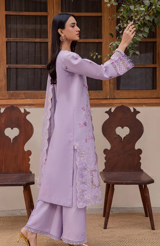 Selene by RajBari Premium Embroidered Lawn Unstitched 3 Piece Suit - Nova - RJB26SL - Purple - Festive Collection