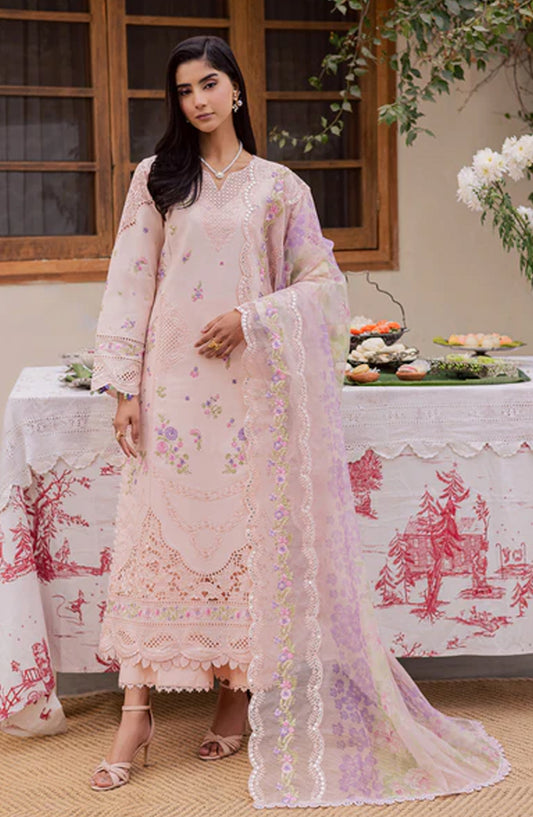 Selene by RajBari Premium Embroidered Lawn Unstitched 3 Piece Suit - Kaya - RJB26SL - Pink - Festive Collection