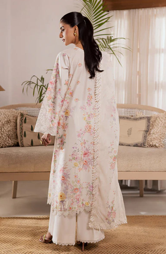 Selene by RajBari Premium Embroidered Lawn Unstitched 3 Piece Suit - Aura - RJB26SL - Off White - Festive Collection