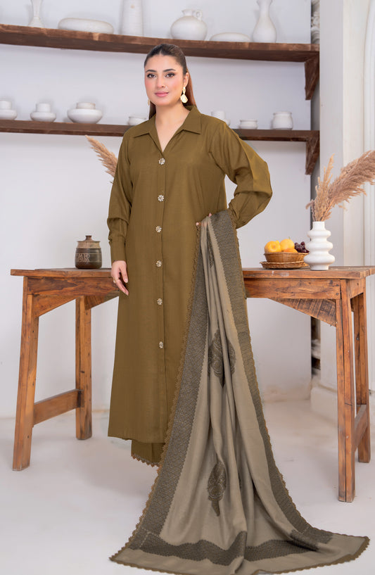 Sensation by Riaz Arts Premium Peach Unstitched 3 Piece Suit - D-03 - RA26SNT - Pink - Winter Collection