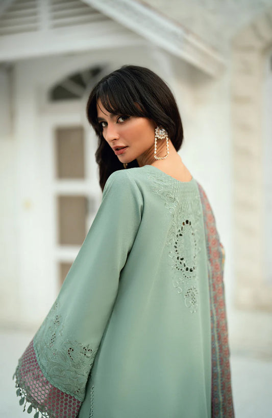 Serenity by Florent Luxury Embroidered Karandi Unstitched 3 Piece Suit - FNS-08A - FL25SRN - Green - Winter Collection