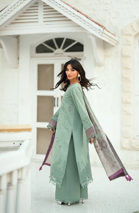 Serenity by Florent Luxury Embroidered Karandi Unstitched 3 Piece Suit - FNS-08A - FL25SRN - Green - Winter Collection