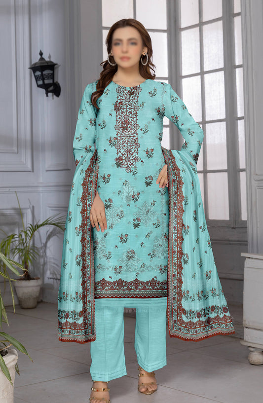 Shades by Al Karim Embroidered Lawn Unstitched 3 Piece Suit - D-06 - AK26HDS - Ferozi - Summer Collection