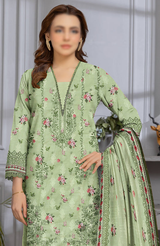 Shades by Al Karim Embroidered Lawn Unstitched 3 Piece Suit - D-01 - AK26HDS - Green - Summer Collection