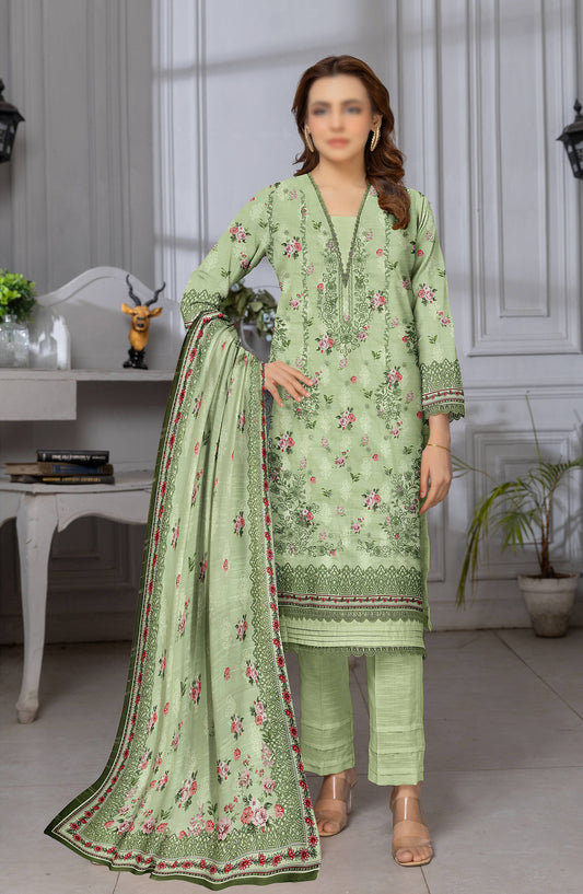 Shades by Al Karim Embroidered Lawn Unstitched 3 Piece Suit - D-01 - AK26HDS - Green - Summer Collection