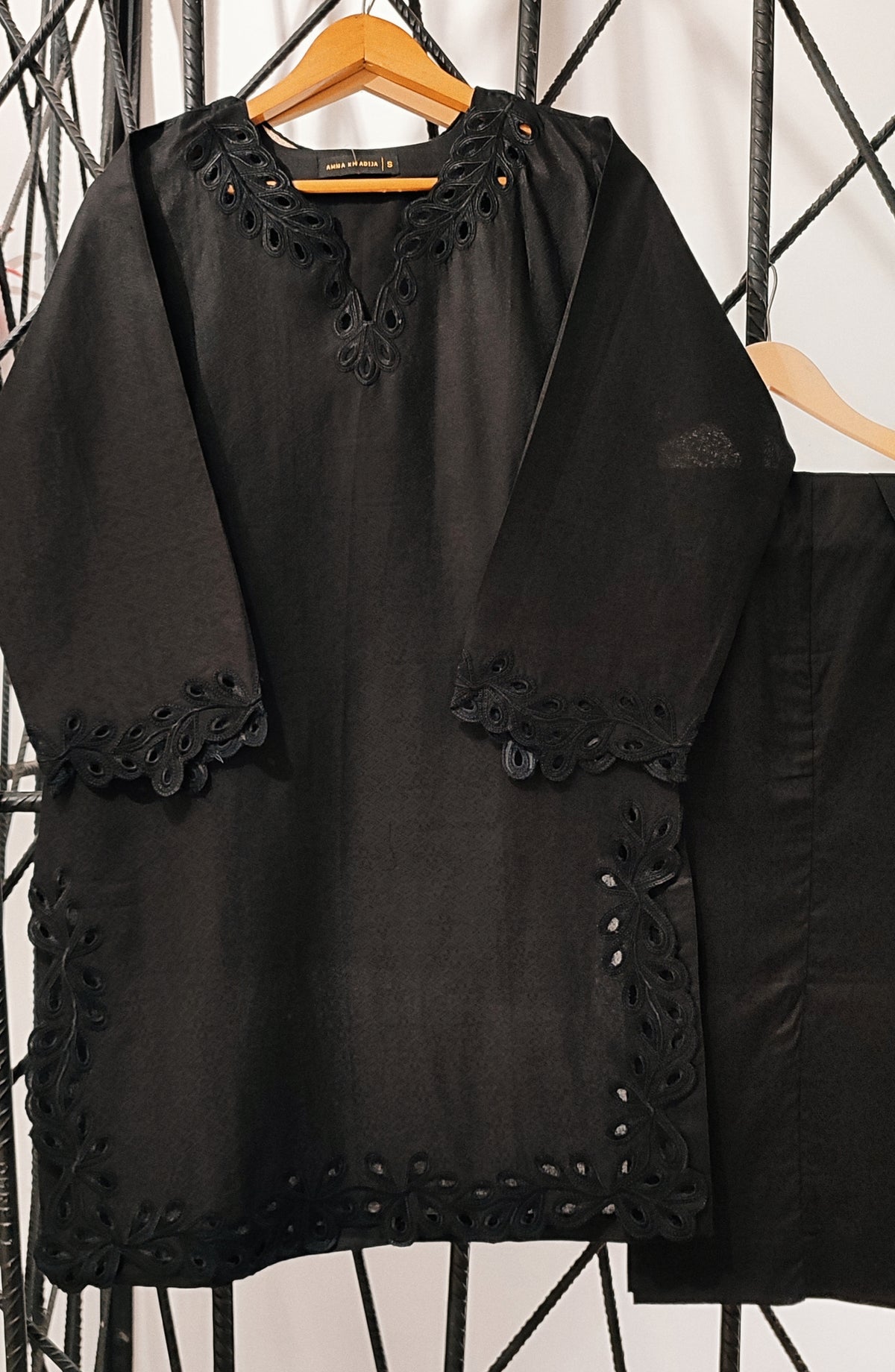 Shadow Play by Amna Khadija Embroidered Jacquard Stitched 2 Piece Suit - AKSP-04 - AM26ASPK - Black - Summer Collection