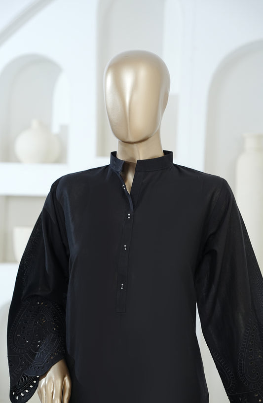 Shadow Play by Amna Khadija Embroidered Lawn Stitched 2 Piece Co-ord Sets - AKSP-11 - AM26AKSPT - Black - Summer Collection