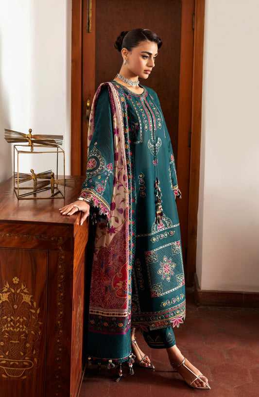 Shahkaar by Jazmin Luxury Embroidered Lawn Unstitched 3 Piece Suit - D-10 - JZ26SH - Green - Eid Collection