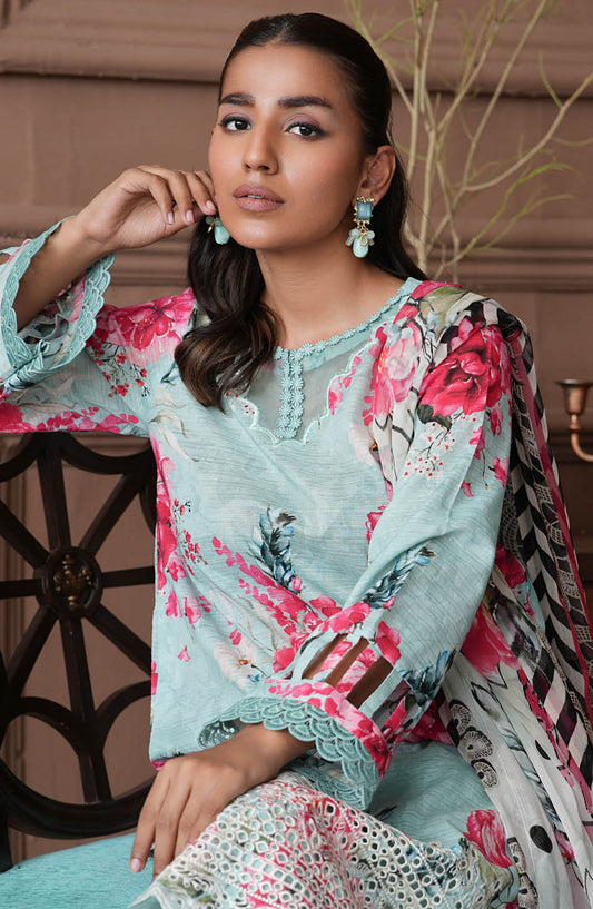 Shahzeen by Johra Embroidered Chikankari Lawn Unstitched 3 Piece Suit - JH-851 - JH25SHZ - Blue - Summer Collection