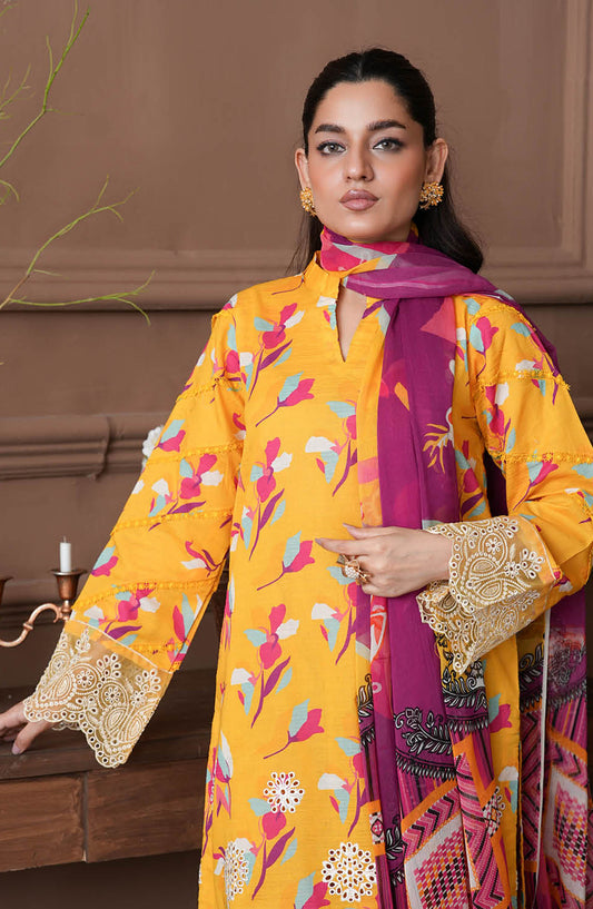 Shahzeen by Johra Embroidered Chikankari Lawn Unstitched 3 Piece Suit - JH-848 - JH25SHZ - Yellow - Summer Collection
