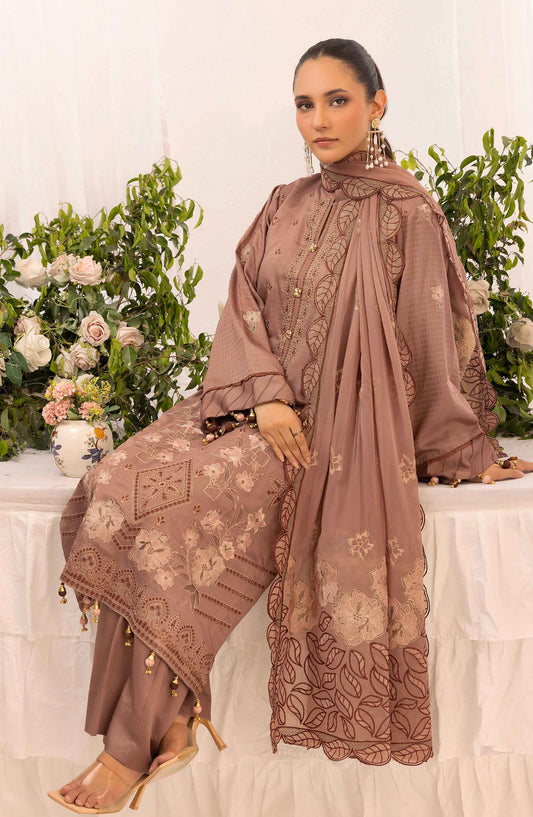 Shaista Festive Embroidered Viscose Unstitched 3 Piece Suit - D-130 - SHS25FSV - Beige - Winter Collection