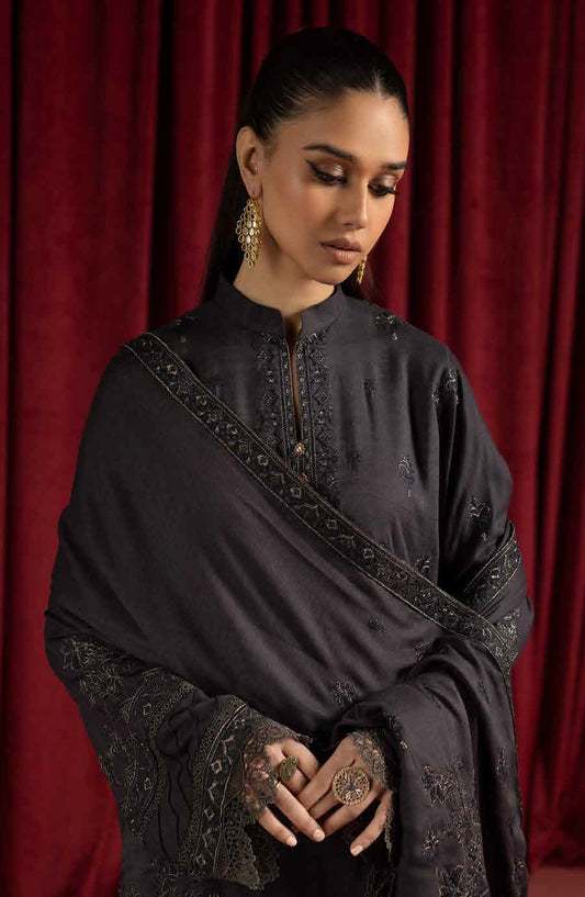 Shaista Supreme Embroidered Peach Unstitched 3 Piece Suit - D-89 - SHS25SP - Grey - Winter Collection
