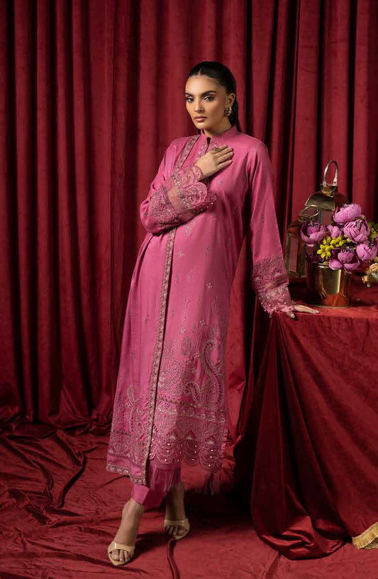 Shaista Supreme Embroidered Peach Unstitched 3 Piece Suit - D-85 - SHS25SP - Pink - Winter Collection