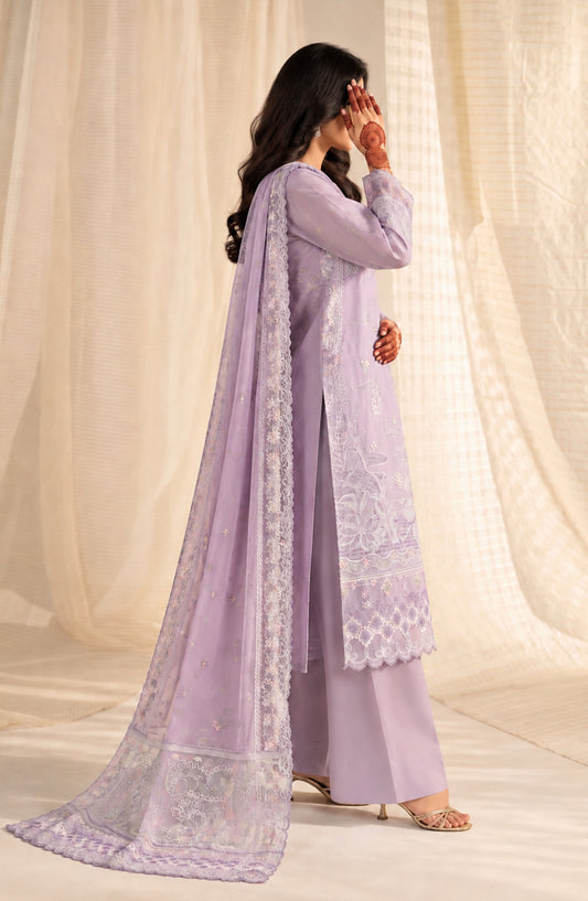 Sham-e-Riwayat by Amna Khadija Embroidered Cotton Stitched 3 Piece Suit - AKSR-02 - AM26SHM - Purple - Luxury Collection