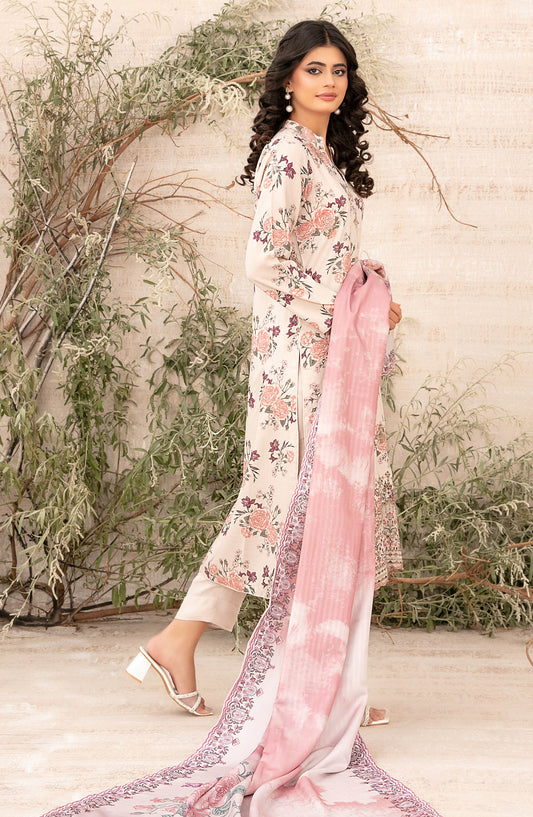 Shamia by Tawakkal Fabric Embroidered Zari Viscose Unstitched 3 Piece Suit - D-4878 - TF25SHAM - Light Pink - Winter Collection
