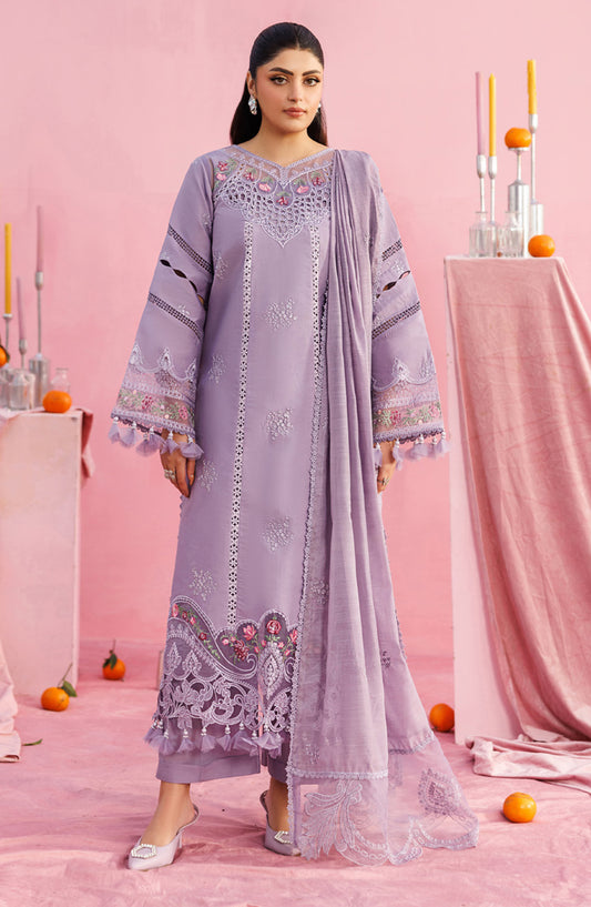 Shangrila by Parishay Embroidered Lawn Unstitched 3 Piece Suit - ANG-16 - PS26ANG - Purple - Summer Collection