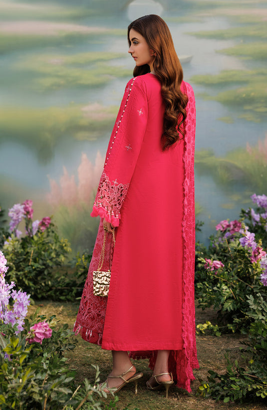 Shangrila by Parishay Embroidered Lawn Unstitched 3 Piece Suit - ANG-13 - PS26ANG - Pink - Summer Collection