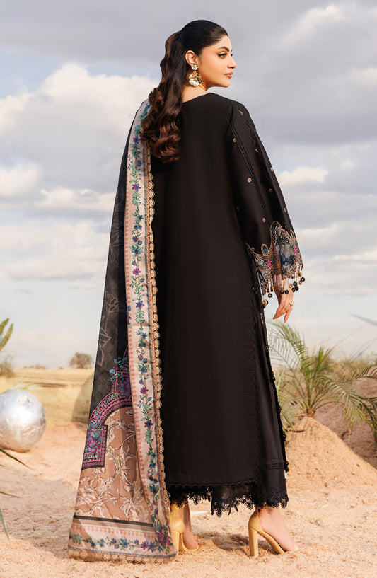 Shangrila by Parishay Embroidered Lawn Unstitched 3 Piece Suit - ANG-09 - PS26ANG - Black - Summer Collection