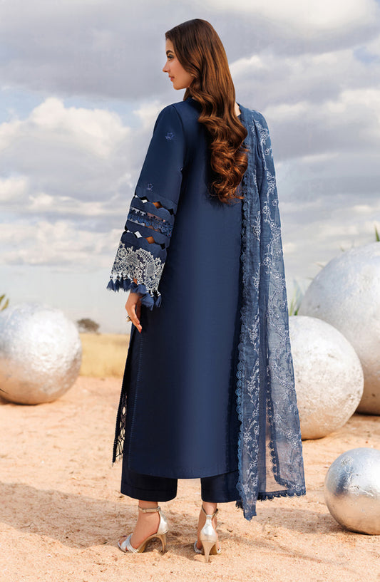 Shangrila by Parishay Embroidered Lawn Unstitched 3 Piece Suit - ANG-08 - PS26ANG - Blue - Summer Collection